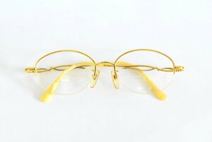 (1-17667) ChristineCollas クリスティーヌコラス メガネ 眼鏡 K18 K14WG 重量約27.1ｇ フレーム ゴールド めがね【緑和堂】