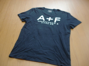 送料無料☆アバクロンビー＆フィッチ半袖Tシャツ/メンズ/M/ネイビー/A＆F/デカロゴ