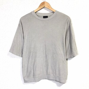 h368dL ユナイテッドアローズ green label relaxing グリーンレーベルリラクシング サイズM 半袖Tシャツ パイル地 グレー コットン/シルク