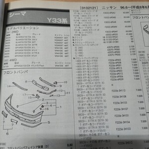 ●◇【パーツガイド】　ニッサン（日産）　シーマ　(Ｙ３３系)　H8.6～　２００１年版 前期【絶版・希少】