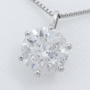 3k番　1.507ｃｔ　G　SI2　VG　ネックレス　プラチナ　Pt900　レディース　ダイヤモンド　ティファニー　大粒　シンプル　立爪　6本