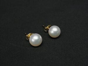 1円 ■新品■未使用■ MIKIMOTO ミキモト 本真珠 アコヤ真珠 パール 約8mm 18K 750 18金 ピアス アクセサリー ゴールド系 DB0601