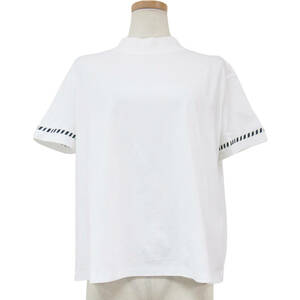 HERMES エルメス Tシャツ カットソー トップス 23春夏 ホワイト 白 34(XS) 半袖 ボクシーフィット カノエ プリント コットン 綿 ブランド