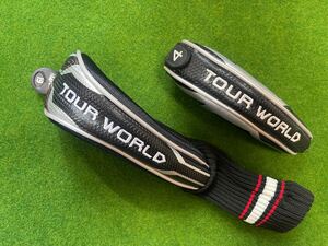 ●ヘッドカバー●ユーティリティー/UT用●２個セット●使用感あり●ホンマ/本間/HONMA●ツアーワールド/TOUR WORLD●ブラック●