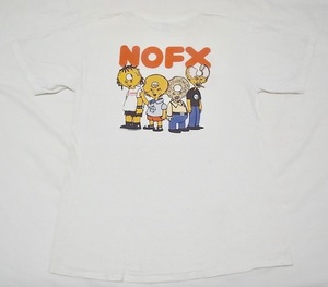 希少 レア 90s 当時物 ヴィンテージ NOFX Punkin Donuts シンプソンズ パロディ バンド Tシャツ Mサイズ 白 グリーンデイ OFFSPRING