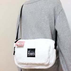 ★スヌーピー ピーナッツ SNOOPY PEANUTS 新品 高品質 もこもこ フリース カジュアル ショルダー バッグ BAG [1118SBAG-WHT] 一 六★QWER★