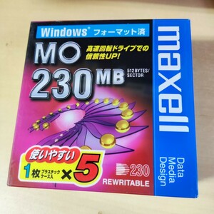 即日発 速達 日本製 maxell MOディスク 230MB Windowsフォーマット済 5枚 ★未使用 未開封