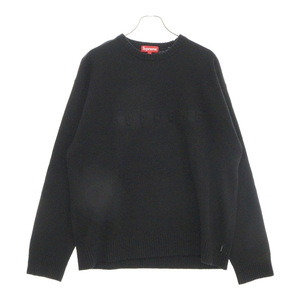 SUPREME シュプリーム 22AW Embossed Sweater エンボスロゴニットセーター ブラック