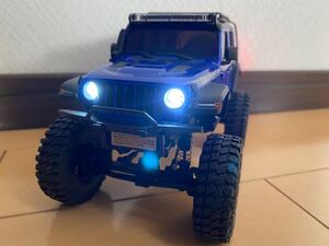 京商 ミニッツ4×4 レディセット　ジープ ラングラー アンリミテッド ルビコンアクセサリーパーツ付オーシャンブルーメタリック　カスタム