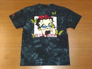 LOW BLOW KNUCKLE ベティ ブープ コラボ Tシャツ/Mサイズ]ロー ブロー ナックル BETTY BOOP 523868 バタフライ 蝶々/新品 刺繍 半袖Tシャツ