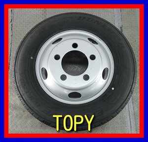 ■中古タイヤホイール■　TOPY 16インチ 5.5J +116.5 5H 203.2 29 146 DUNLOP SPLT50A 205/75R16 113/111N LT 1本 激安 送料無料 K408