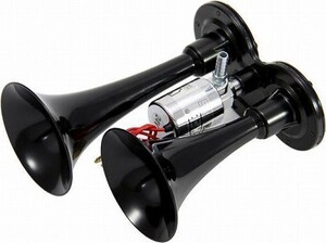 トラック 用品 パーツ│トラックパーツ ヤンキーホーン２００mm 低電流タイプ ブラック ２４ｖ No.505565