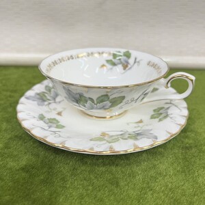 ★☆未使用保管品/ティーカップ GREEN LEAF Bone China HOYA CHINA CORP JAPAN/カップ&ソーサー セット