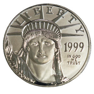 中古A/美品 貨幣 純プラチナ イーグルコイン 自由の女神 1オンス 1oz 1999年 アメリカ USA 白金 地金型 Pt999プラチナ 硬貨 20499754012