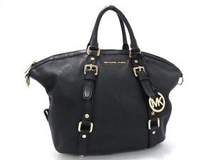 1円 ■美品■ MICHAEL KORS マイケルコース レザー ハンドバッグ トートバッグ レディース ブラック系 FL0215