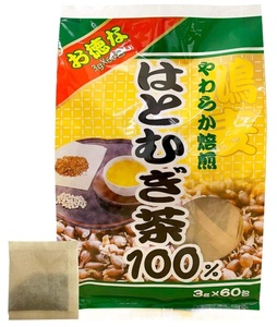 【送料210円】ユウキ製薬 お徳な はとむぎ茶 100% 3g×60包 ティーバッグ 大容量 ノンカフェイン 消費期限26年5月