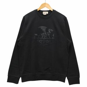 HERMES エルメス ドラゴン レザーパッチ スウェット 黒 サイズXL 正規品 / 34196