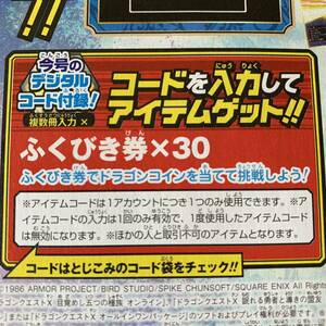 ドラゴンクエスト10 ふくびき券 30個 アイテムコード 2020年 1月号 Vジャンプ