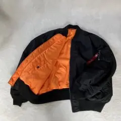 ALPHA INDUSTRIES フライトジャケット 5L ブラック ロゴリボン