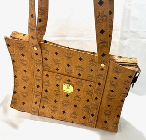 【中古品】MCM　トートバッグ　ハンドバッグ　PVC　ライトブラウン　茶【送料別】FB0557