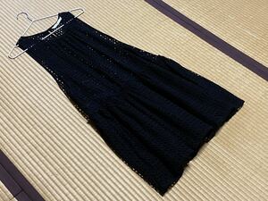 ZARA★ロング チュニック カットワークレース ノースリーブ 黒 裏地付き★サイズS