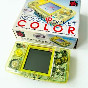 外観美品 ◆ SNK ネオジオ ポケット カラー 本体 クリスタルイエロー 箱付き ジャンク NEOGEO POCKET COLOR ゲーム機 レトロ