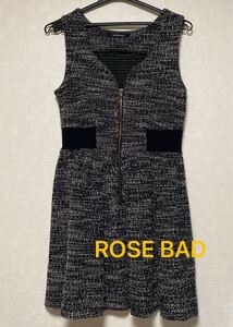 ROSE BAD ローズバッド　 ひざ丈 ノースリーブワンピース ジャンパースカート　