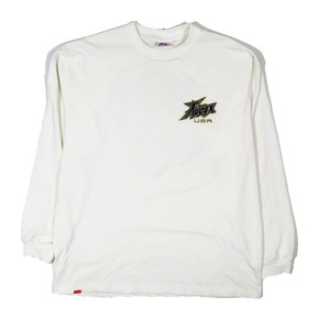 アヴィレックス AVIREX TWIN DRAGON L/S T-SHIRT ツイン ドラゴン 長袖 Tシャツ ワッペン クルーネック 白 ホワイト L メンズ