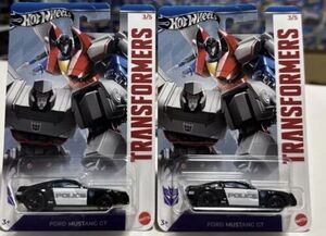 LOT OF 2! 2024 Hot Wheels Transformers Police Ford Mustang GT Walmart Exclusive! 海外 即決