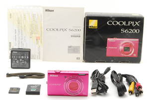 【美品 動作品】Nikon COOLPIX S6200 ニコン コンパクトデジタルカメラ クールピクス ピンク 元箱付 #240499