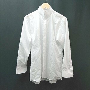 ◇ GENTRIND FABRIC BY TORAY ボタン シンプル 薄手 オシャレ ビジネス 長袖 シャツ サイズLL ホワイト系 メンズ E