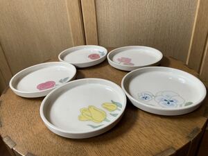 昭和レトロ品■ニッセイチャイナ■可愛いデザートプレート小５枚セット♪