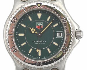 激レアモデル [美品] 稼働品【TAG Heuer】タグホイヤー セル プロフェッショナル 200ｍ WG1119 グリーン文字盤 メンズ 動作OK 中古美品