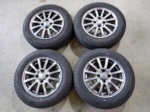 YS14643【送料無料165/70R14】パッソ ヴィッツ アクア スペイド等に ダンロップ 中古スタッドレス ●14×5.5J 100/4H ET42●1円スタート