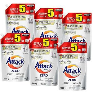 【即発送】アタック ゼロ 洗濯洗剤(Laundry Detergent) 詰め替え 1800g×6個 ※北海道沖縄発送不可