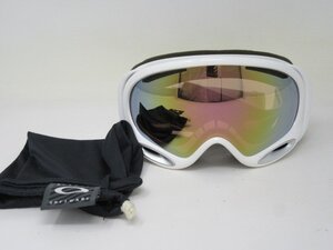 ◆OAKLEY 　オークリー　ゴーグル　スキー　スノボ　袋付き　白系　中古◆7730