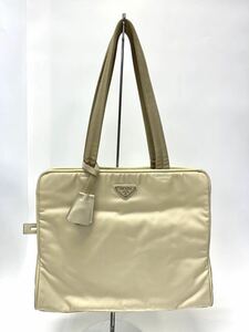 【JL4-3158】PRADA ハンドバッグ ナイロン ベージュ 1円スタート