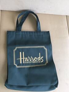 　　トートバッグ　エコバッグ／ハロッズ　Harrods／金色刺繍