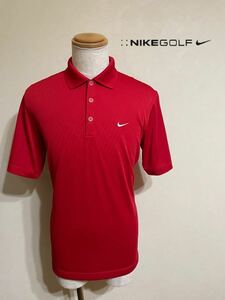 【新品】 NIKE GOLF ナイキ ゴルフ ドライ ポロシャツ トップス サイズL 半袖 赤 175/92A 328701 吸汗速乾