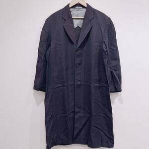 【Longcoat】ロングコート スプリングコート春物 トップス 古着 無地 防寒 防風 デイリー 通勤 オシャレ ブルーグレー メンズ /Y7356AA