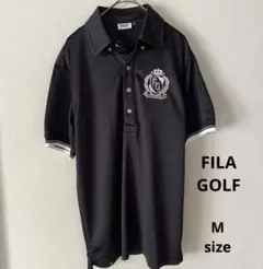 美品　FILA GOLF メンズ半袖ポロシャツ　速乾　M ブラック　ゴルフウェア