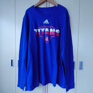 アディダスadidas 【アメリカ古着長袖Tシャツ】MERCER TITAN BASEBALLプリント colorブルー sizeXL 　725-6E1614