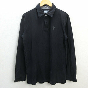 G■アシュワース/ASHWORTH 長袖ポロシャツ/コットン【O】黒系/men