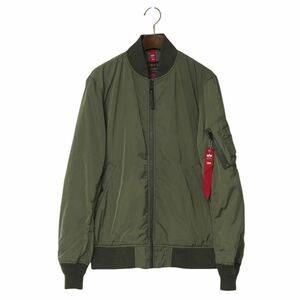 TI1956◎ALPHA INDUSTRIES アルファ LIGHT MA-1 フライトジャケット TA1340 カーキ系 サイズL メンズ 軽量