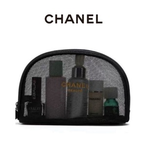 CHANEL BEAUTE シャネル ボーテ メッシュ コスメ ポーチ 未開封 化粧 小物入 トラベル バッグ バニティ ノベルティ 付録 coco ブラック 黒