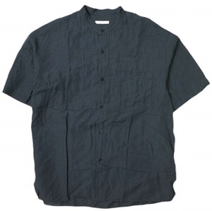 UNITED ARROWS ユナイテッドアローズ 24SS Moldivaa ショートスリーブバンドカラーシャツ 1116-199-1117 L NAVY 半袖 トップス g18691