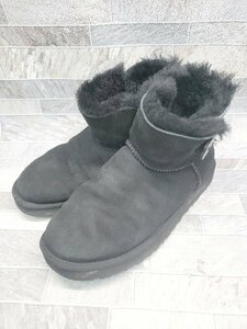 ◇ UGG Australia アグ ベイリーボタン 2 ミニ ムートン ブーツ サイズ27.0cm ブラック レディース P