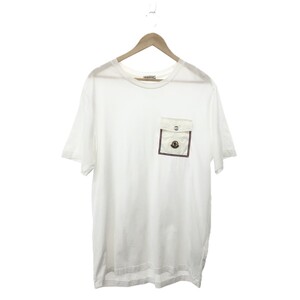 ◆MONCLER モンクレール 21SS 半袖カットソー Tシャツ サイズ:L◆H10918C00048 ホワイト メンズ ナイロン切り替えポケット ワッペン