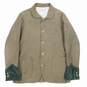 *FIL限定 13aw ビズビム VISVIM POTOMAC JKT DMGD MOLESKIN ポトマック ジャケット モールスキン ベルベットトリム ブルゾン 3 カーキ