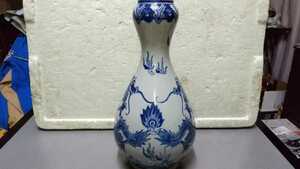 買取り品 古い 花瓶 中国古玩美術 龍柄 ドラゴン